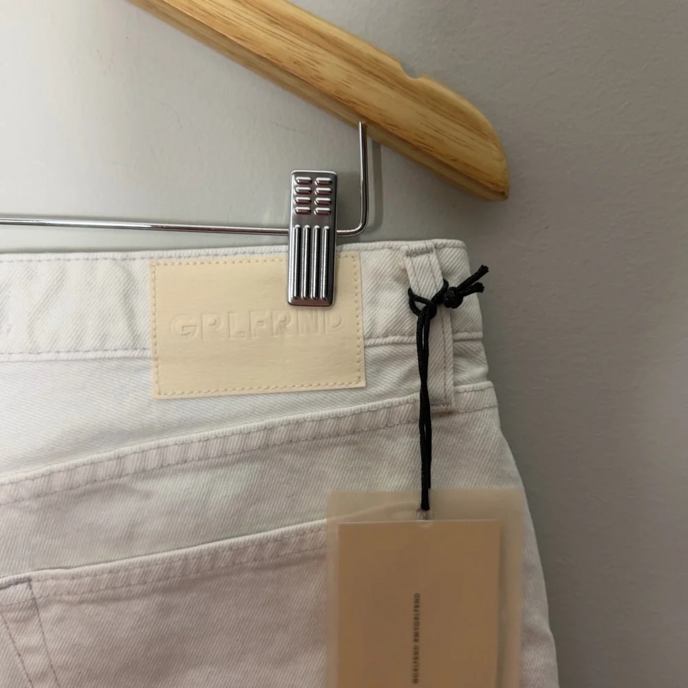 NEW $165 GRLFRND The Helena High Rise Cut Off White Denim Jean Shorts 350
